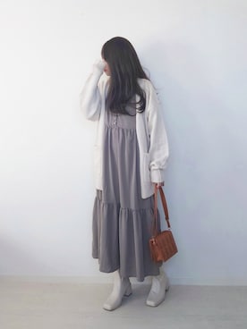「AS KNOW AS plus（アズノゥアズプラス）のアイテム（ワンピース）」を使った、yume さん（レディース・160cm）の秋コーディネート