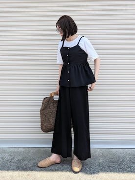 「みんなの白Tフェス」｜「アイテム（その他トップス）」を使った、yume さん（レディース・160cm）の夏コーディネート