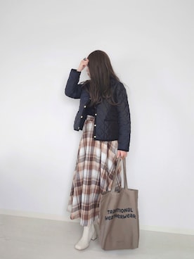 yume. さんの「WAVE LOGO GUSSET TOTE」を使ったコーディネート