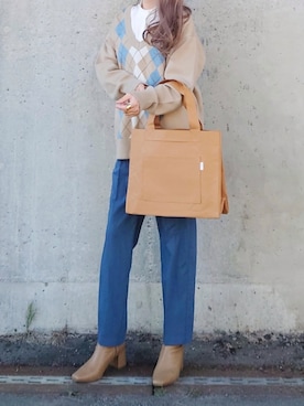 「florist」｜「アイテム（スラックス）」を使った、yume さん（レディース・160cm）の冬コーディネート