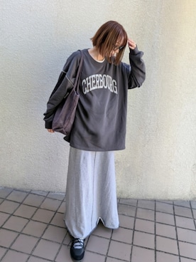 「アイテム（トートバッグ）」を使った、yume さん（レディース・160cm）の秋コーディネート