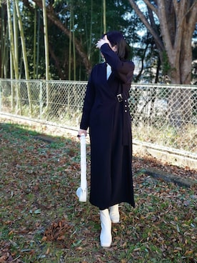 「スクエアトゥ」｜「アイテム（シャツワンピース）」を使った、yume さん（レディース・160cm）の冬コーディネート