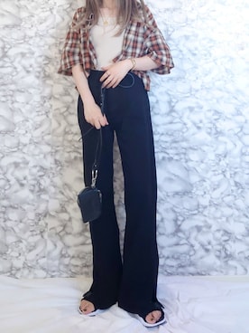 「MERCURYDUO（マーキュリーデュオ）のアイテム（その他シューズ）」を使った、yume さん（レディース・160cm）の夏コーディネート