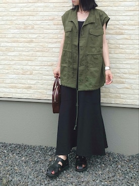 「AS KNOW AS plus（アズノゥアズプラス）のアイテム（ワンピース）」を使った、yume さん（レディース・160cm）の夏コーディネート