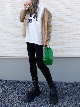 「URBAN RESEARCH Sonny Label（アーバンリサーチサニーレーベル）のアイテム（ブルゾン）」を使った、yume さん（レディース・160cm）の冬コーディネート
