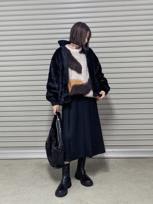 Fizz/フィズ】 フェイクファー スタンドカラーブルゾン（ブルゾン