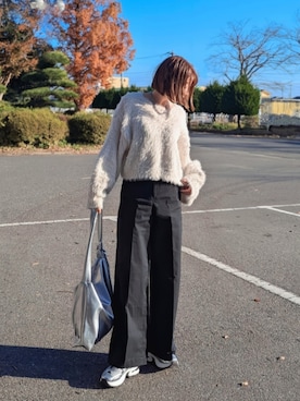 「アイテム（ネックレス）」を使った、yume さん（レディース・160cm）の冬コーディネート