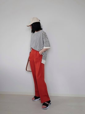 「MERCURYDUO（マーキュリーデュオ）のアイテム（その他シューズ）」を使った、yume さん（レディース・160cm）の夏コーディネート