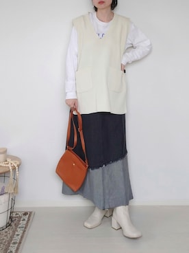 「AS KNOW AS plus（アズノゥアズプラス）のアイテム（ブーツ）」を使った、yume さん（レディース・160cm）の春コーディネート