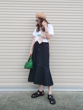 「Ruben（ルーベン）のアイテム（ハンチング/ベレー帽）」を使った、yume さん（レディース・160cm）の夏コーディネート