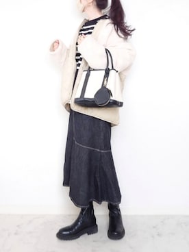「RODE SKO」｜「アイテム（その他アウター）」を使った、yume さん（レディース・160cm）の冬コーディネート
