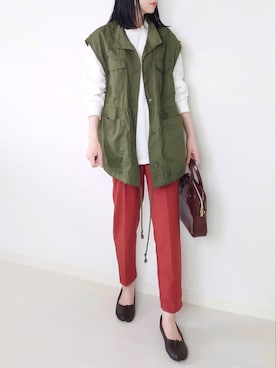 「CENE（セネ）の【CENE】セネ/ ビッククロスリング（リング）」を使った、yume さん（レディース・160cm）の秋コーディネート