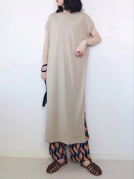 「CENE（セネ）の【CENE】セネ/ ビッククロスリング（リング）」を使った、yume さん（レディース・160cm）の夏コーディネート