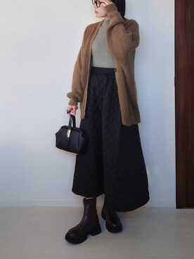「noyau（ノヤウ）のアイテム（ブーツ）」を使った、yume さん（レディース・160cm）の冬コーディネート