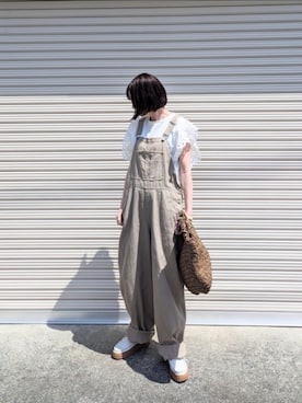 「ap retro（アプレトロ）のアイテム（オールインワン・サロペット）」を使った、yume さん（レディース・160cm）の春コーディネート