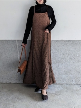 「CENE（セネ）の【CENE】セネ/ ビッククロスリング（リング）」を使った、yume さん（レディース・160cm）の秋コーディネート