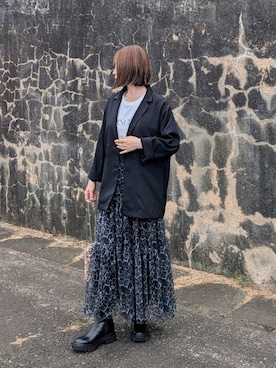 「tiptop（ティップトップ）のテーラードジャケット（テーラードジャケット）」を使った、yume さん（レディース・160cm）の秋コーディネート