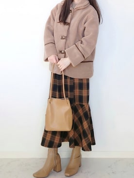 「Crisp（クリスプ）のアイテム（ブルゾン）」を使った、yume さん（レディース・160cm）の冬コーディネート