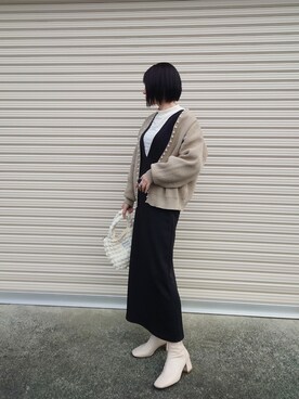 「JUNOAH」｜「アイテム（アクセサリー）」を使った、yume さん（レディース・160cm）の冬コーディネート