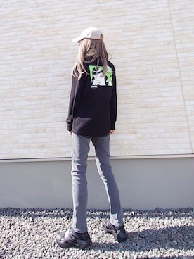 「something_jean」｜「アイテム（帽子）」を使った、yume さん（レディース・160cm）の秋コーディネート