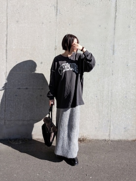 「アイテム（スカート）」を使った、yume さん（レディース・160cm）の秋コーディネート