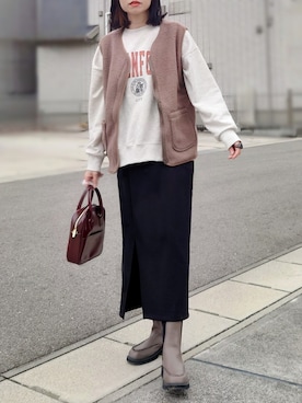 「ISOOK（アイスー）のアイテム（バッグ）」を使った、yume さん（レディース・160cm）の冬コーディネート