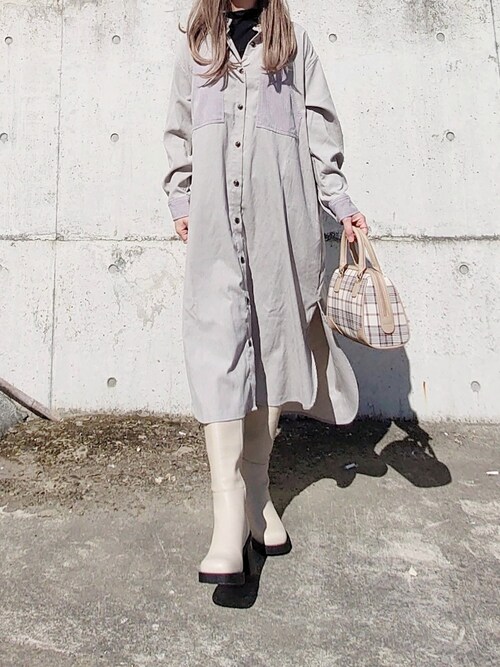 Yume As Know As Plusのシャツワンピースを使ったコーディネート Wear Yume As Know As Plusのシャツワンピースを使ったコーディネート Wear