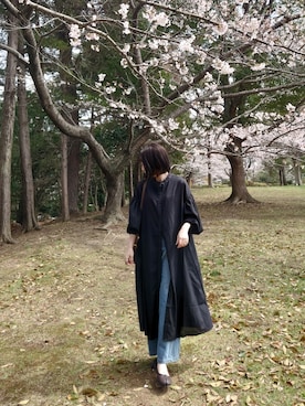 「notch.」｜「アイテム（シャツワンピース）」を使った、yume さん（レディース・160cm）の春コーディネート