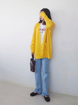 「CENE（セネ）の【CENE】セネ/ ビッククロスリング（リング）」を使った、yume さん（レディース・160cm）の秋コーディネート