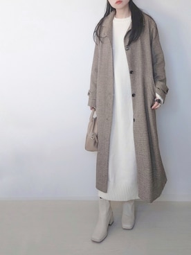 「チェック柄に恋してる」｜「アイテム（ワンピース）」を使った、yume さん（レディース・160cm）の冬コーディネート