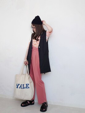 「CENE（セネ）の【CENE】セネ/ ビッククロスリング（リング）」を使った、yume さん（レディース・160cm）の夏コーディネート