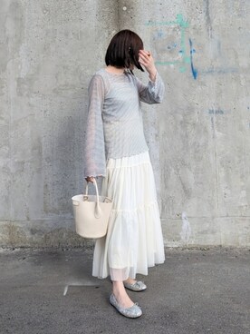 「ebine（エビネ）のアイテム（アクセサリー）」を使った、yume さん（レディース・160cm）の春コーディネート