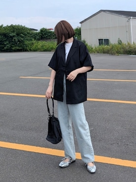 「tiptop（ティップトップ）のアイテム（テーラードジャケット）」を使った、yume さん（レディース・160cm）の夏コーディネート