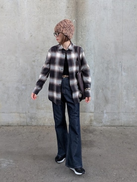 「アイテム（バングル/リストバンド）」を使った、yume さん（レディース・160cm）の秋コーディネート