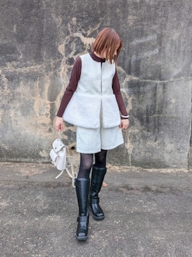 「アイテム（バックパック/リュック）」を使った、yume さん（レディース・160cm）の秋コーディネート