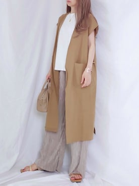 「DHOLIC STYLE（ディーホリックスタイル）のアイテム（ベスト）」を使った、yume さん（レディース・160cm）の夏コーディネート