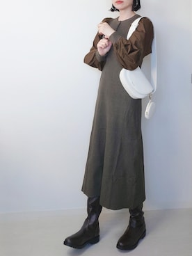 「ap retro（アプレトロ）のアイテム（チェスターコート）」を使った、yume さん（レディース・160cm）の冬コーディネート