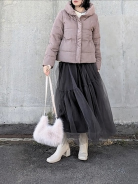 「AS KNOW AS plus（アズノゥアズプラス）のアイテム（ブーツ）」を使った、yume さん（レディース・160cm）の冬コーディネート