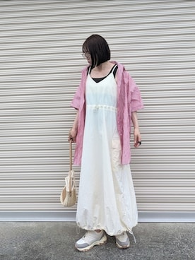 「ANGIE（アンジー）のアイテム（シューズ）」を使った、yume さん（レディース・160cm）の夏コーディネート