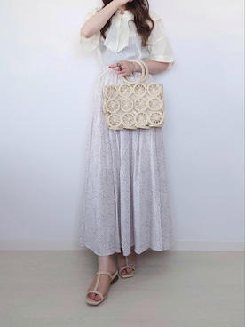 「CENE（セネ）の【CENE】セネ/ ビッククロスリング（リング）」を使った、yume さん（レディース・160cm）の夏コーディネート