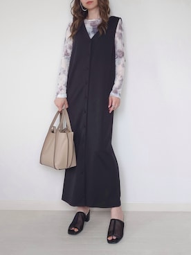 「CENE（セネ）の【CENE】セネ/ ビッククロスリング（リング）」を使った、yume さん（レディース・160cm）の夏コーディネート