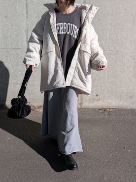 「tiptop」｜「アイテム（スカート）」を使った、yume さん（レディース・160cm）の冬コーディネート