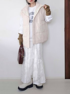 「ISOOK（アイスー）のアイテム（バッグ）」を使った、yume さん（レディース・160cm）の冬コーディネート