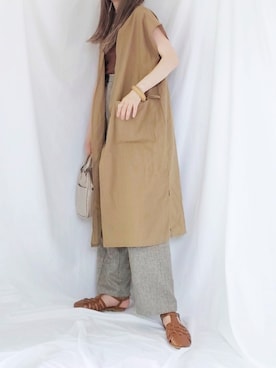 「DHOLIC STYLE（ディーホリックスタイル）のアイテム（ベスト）」を使った、yume さん（レディース・160cm）の夏コーディネート