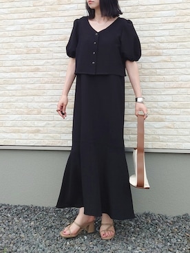 「AS KNOW AS plus（アズノゥアズプラス）のアイテム（ワンピース）」を使った、yume さん（レディース・160cm）の夏コーディネート