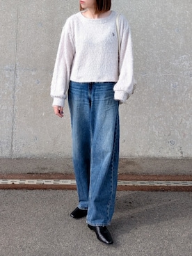 「アイテム（デニムパンツ）」を使った、yume さん（レディース・160cm）の秋コーディネート