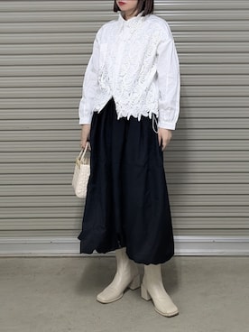 「AS KNOW AS plus（アズノゥアズプラス）のアイテム」を使った、yume さん（レディース・160cm）の冬コーディネート