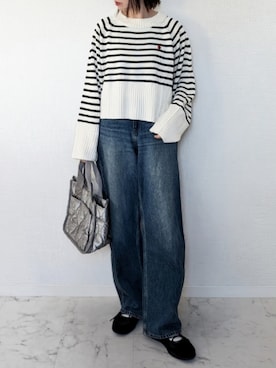 「アイテム（トートバッグ）」を使った、yume さん（レディース・160cm）の冬コーディネート