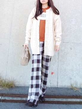 「チェック柄に恋してる」｜「アイテム（その他トップス）」を使った、yume さん（レディース・160cm）の冬コーディネート