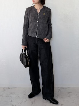 「アイテム（カーディガン/ボレロ）」を使った、yume さん（レディース・160cm）の冬コーディネート